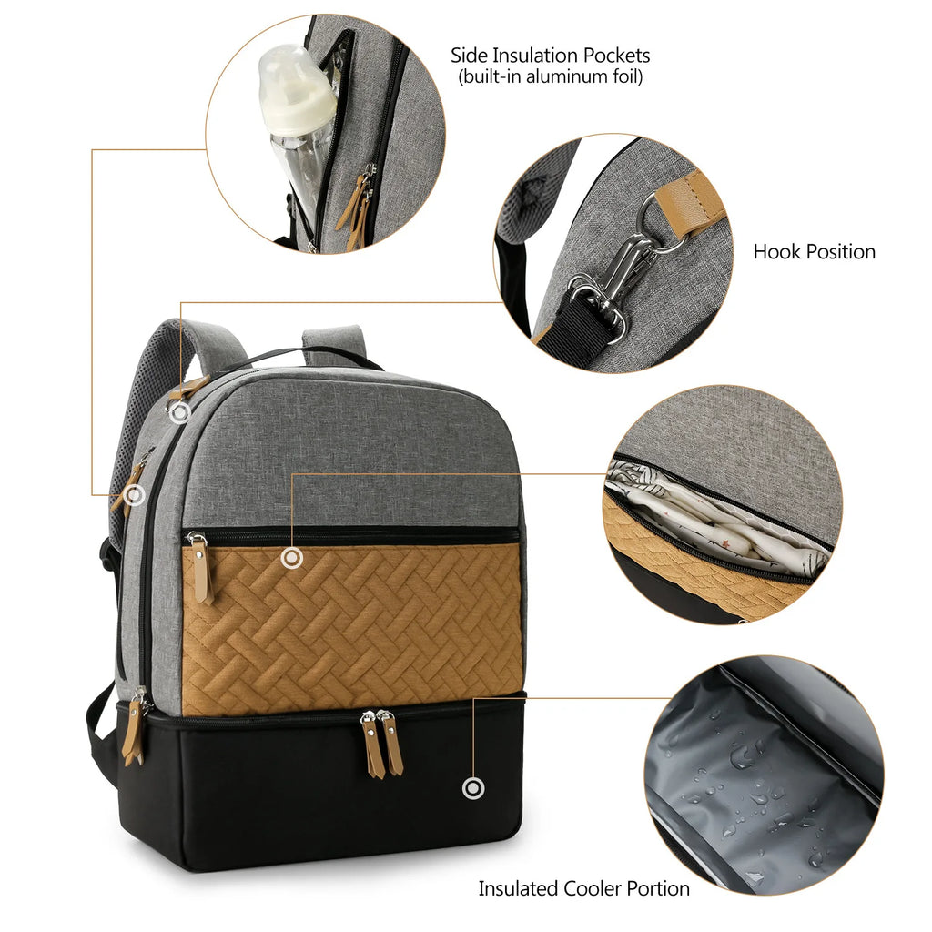New Baby Diaper Bag Backpack Multifunctional Waterproof Maternity Nappy Bags Mommy Travel Backpack Stroller Bag Baby Nappy Cares