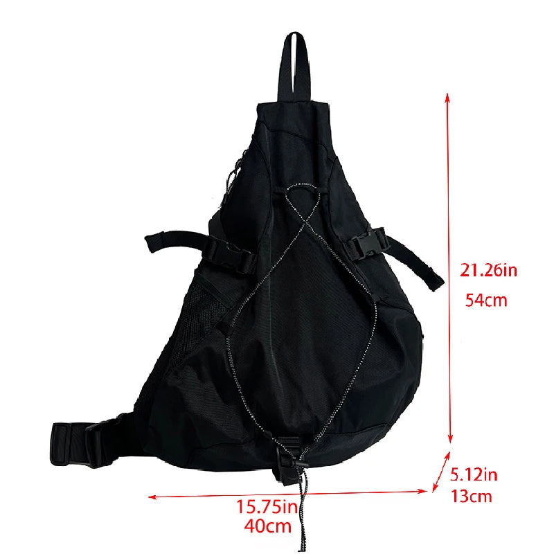 Large Capacity Storage Crossbody Bags for Men High Quality Nylon Chest Bag Hip Hop Shoulder Bag Male Fashion Big Backpacks