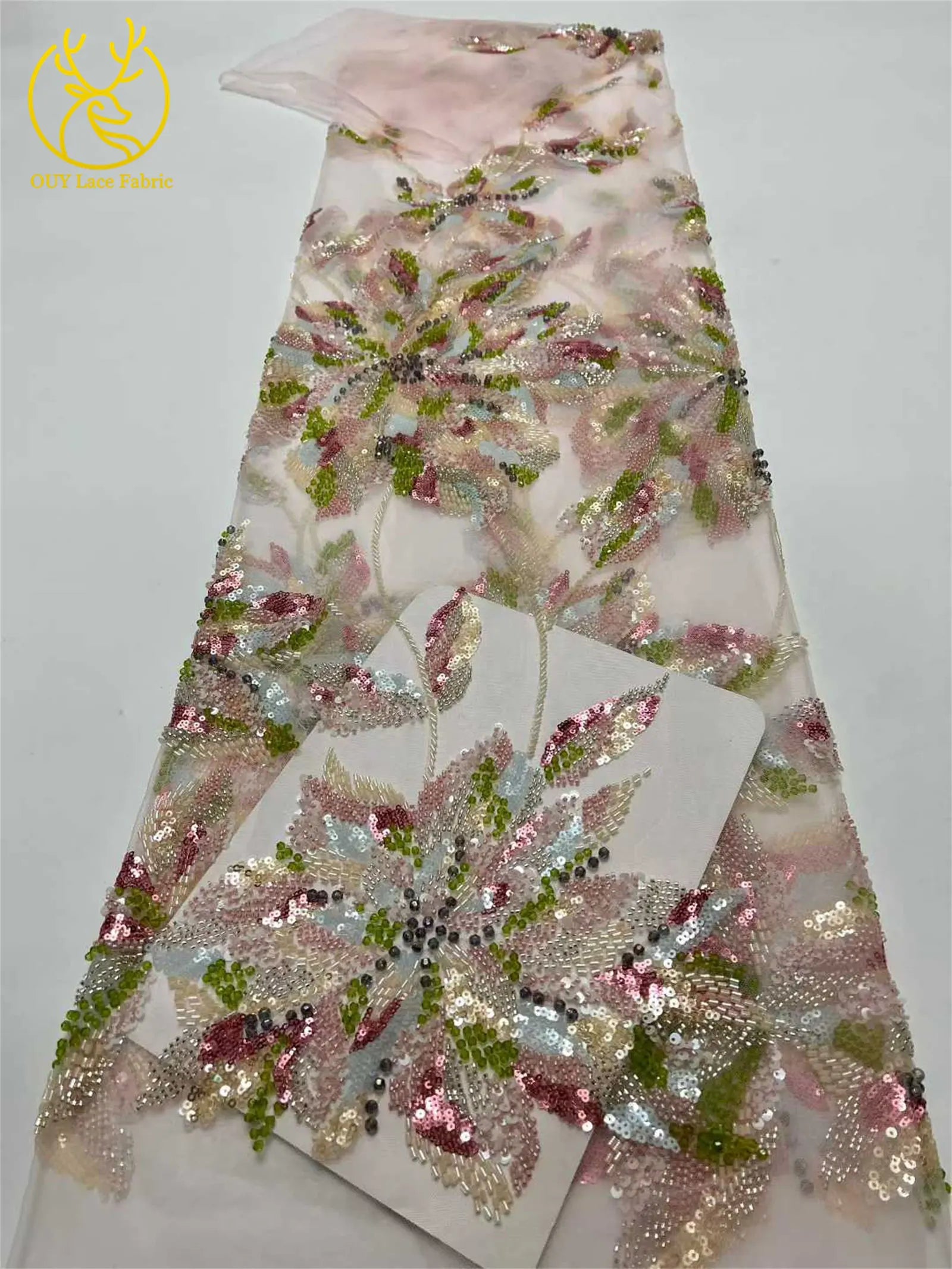 2026 Nigeria Wedding Dress Sewing High Quality African Groom Embroidery Beaded Lace Fabric French Sequin Tulle Lace Fabrics