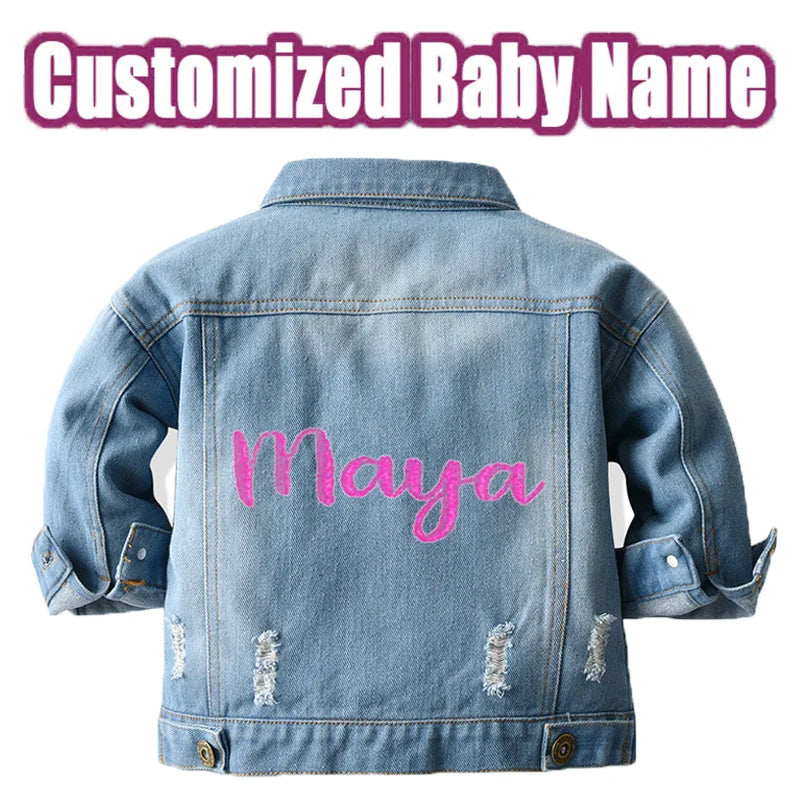 Personalized Denim Jacket Toddler Outwear Patch Coats Custom Name Jean Jacket  Ideal Gift Birth Presents Autumn 2025 New