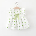 Summer Baby Girls Dresses Toddler Clothes Fashion Cartoon Print Short Sleeved Bow Princess Dress Newborn Children Cute Clothing