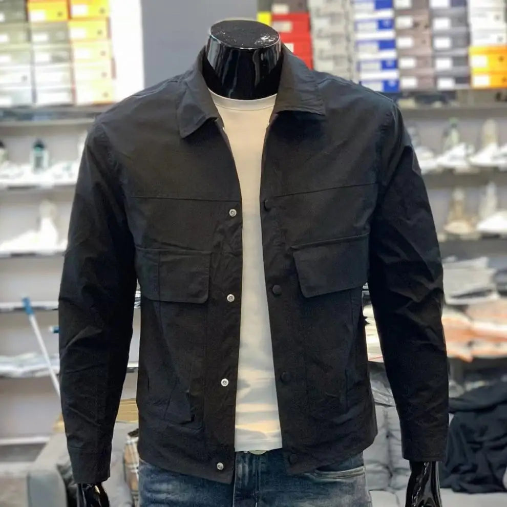 Men Casual Loose Workwear Jacket Long Sleeve Coat Multiple Colors