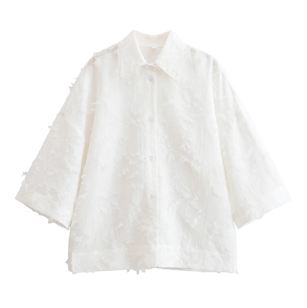 HH Women Shirt Skirt Suit Lapel Single-Breasted Tassel Decoration Casual Shirt Top+Fashion High Waist Zipper Pleated Skirt