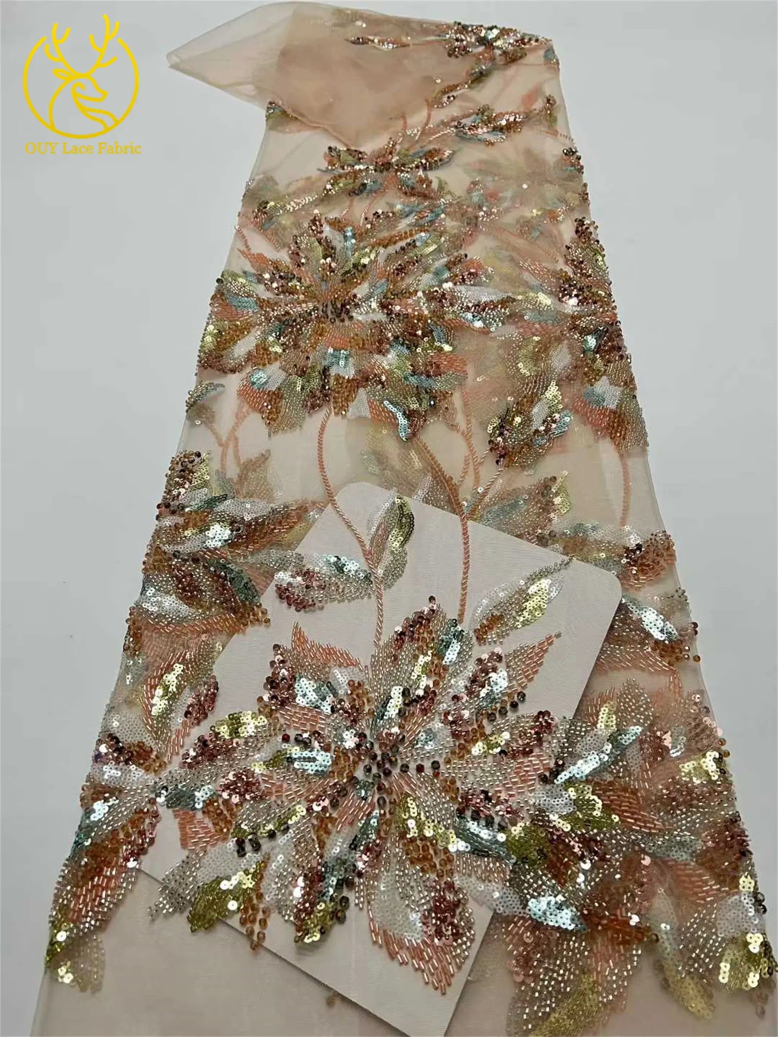 2026 Nigeria Wedding Dress Sewing High Quality African Groom Embroidery Beaded Lace Fabric French Sequin Tulle Lace Fabrics