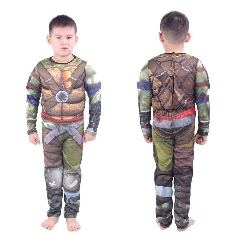 Teenage Mutant Ninja Turtles Costumes for Boys - TMNT Halloween Costume for Kids with Muscle Bodysuit, Mask