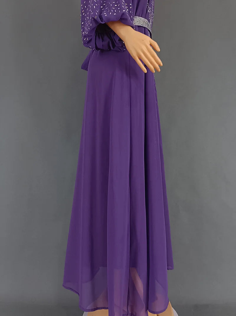 Summer African Dresses for Women Elegant African Half Sleeve O-neck Polyester Long Maxi Dress Gowns Kaftan Muslim Abaya Outfits