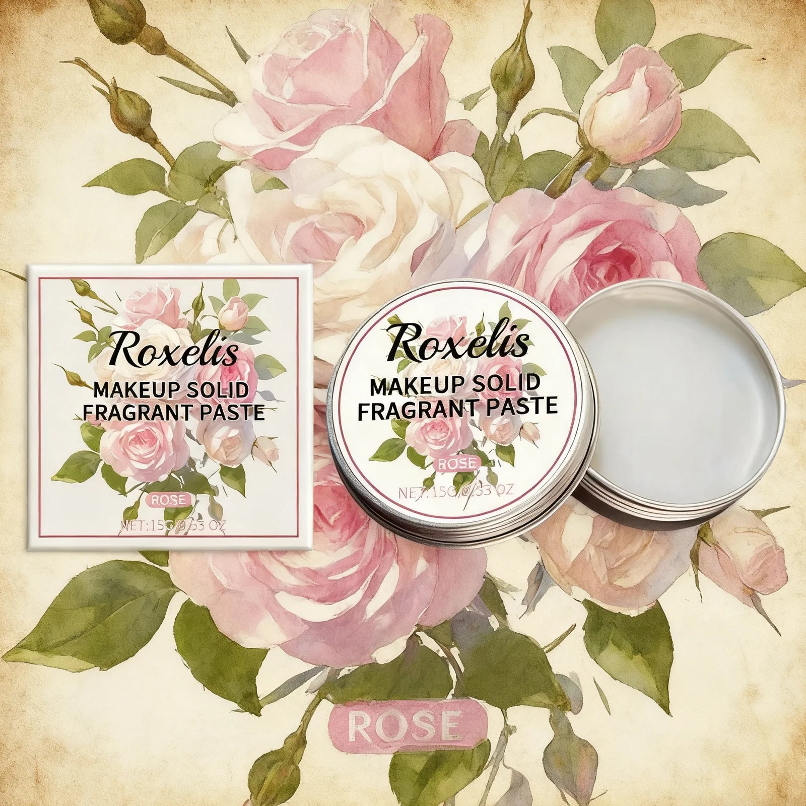 ROXELIS Rose Paste Body Balm Solid Balm Sets Solid Perfume Portable Pocket Balm Perfume Perfect for Travel Use Parfum Women's