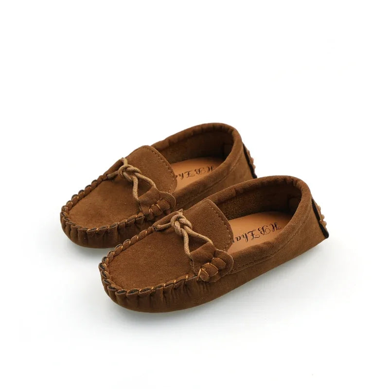 Boy Leather Shoe Simple Versatile Children's Shoe for Girl Fashion Soft Kids Causal Flat Loafers Solid Color Moccasins Versatile