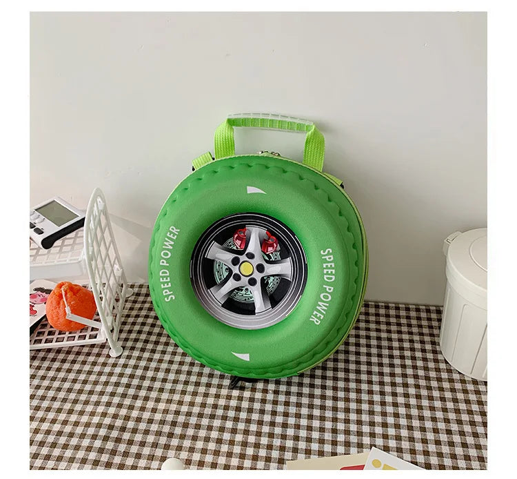 Children's Schoolbag Fashion Tyre Shaped Boys Girls Backpack 3D Cartoon Kindergarten Shoulder Bag Large Capacity Kids Handbag