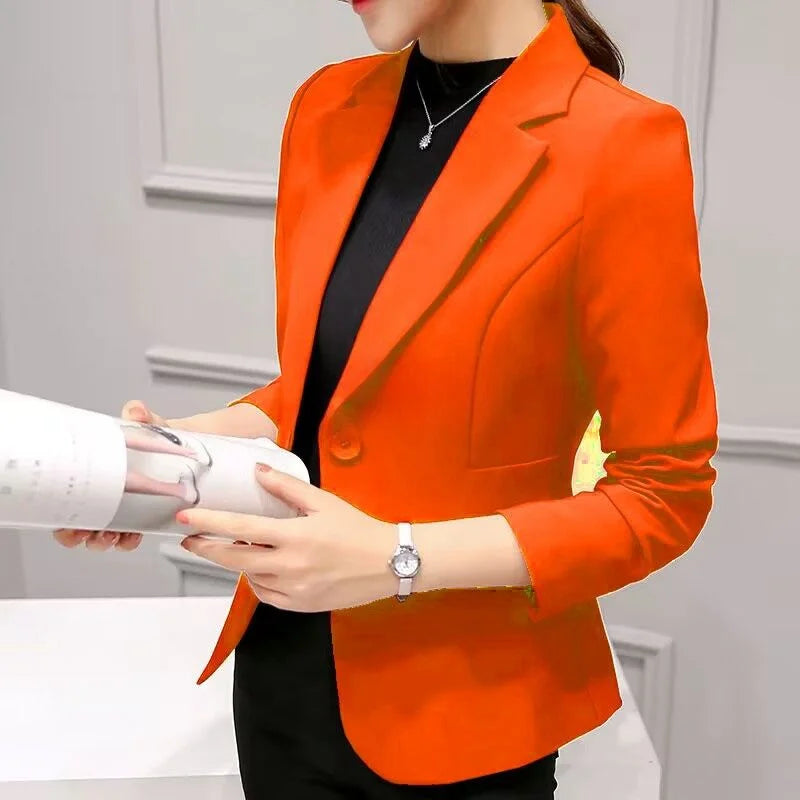 Women's Blazer 2025 Red Long Sleeve Blazers Pockets Jackets Coat Slim Office Lady Jacket Female Tops Suit Blazer Femme Jackets