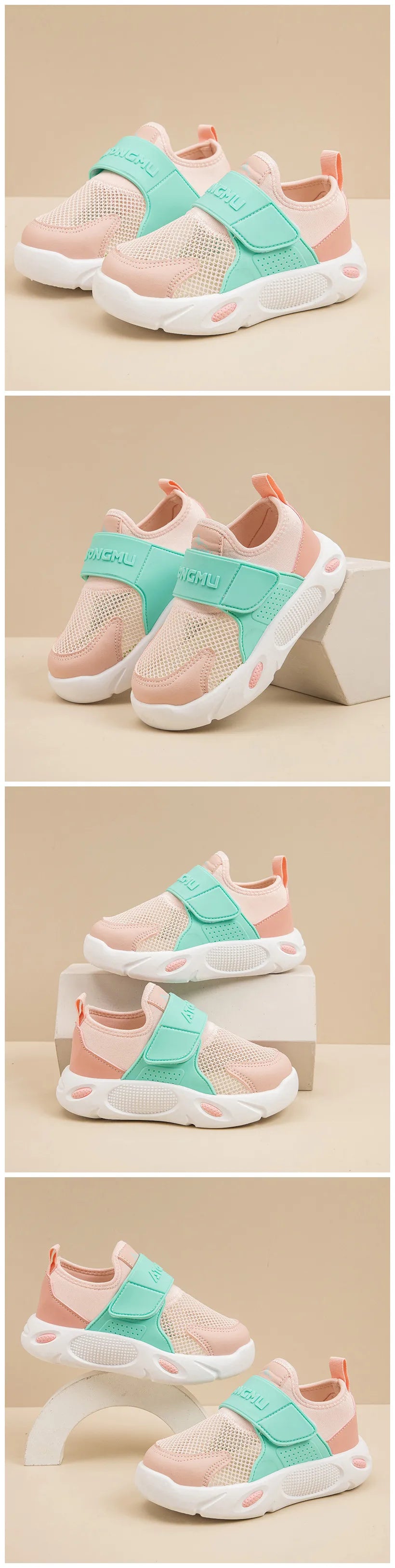 Kid Colorblock Casual Sneakers for Boys Girls 2025 Summer New Toddler Walking Shoes Hollowed-out Mesh Lightweight Kids Trainers