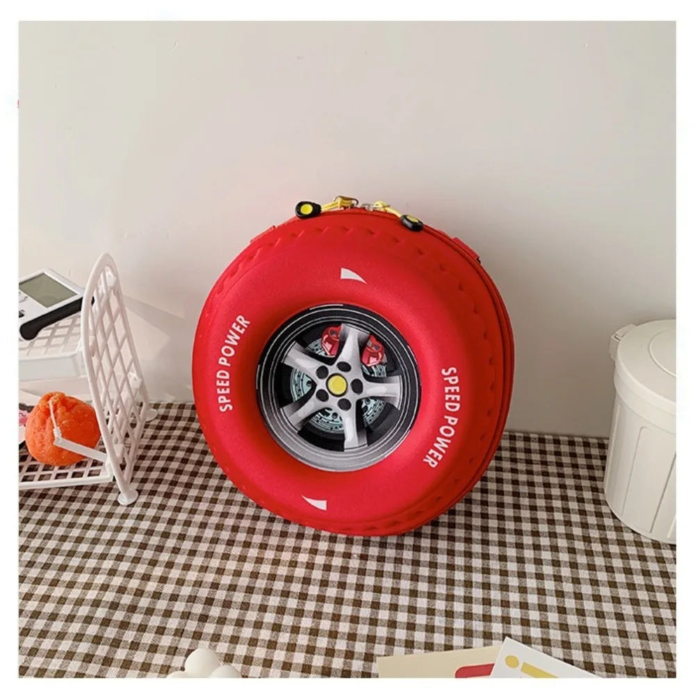 Colorful Tyre Shaped Children's Schoolbag EVA 3D Cartoon Wheel Kindergarten Shoulder Bag Load Reducing Kid Backpack