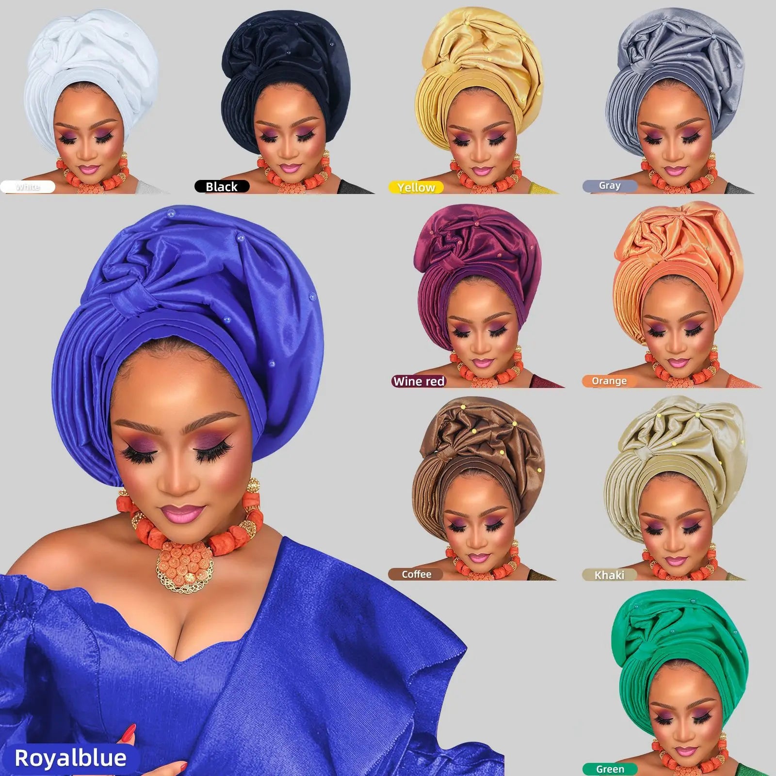 New Luxury Shiny Turban Cap for Women African Auto Gele Headties Nigeria Wedding Party Geles Hijab Bonnet Hat Head Wrap Headgear