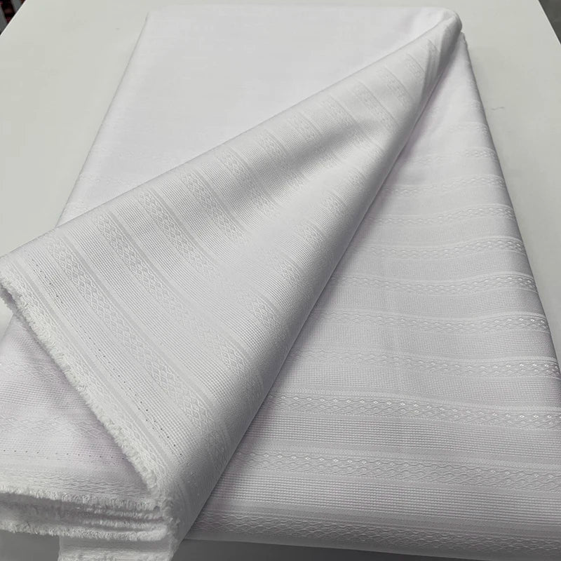 2026 High Quality White African Swiss Cotton Fabric, 5Yards French Dry Lace Fabric, Nigerian Fabric Clothing for Men