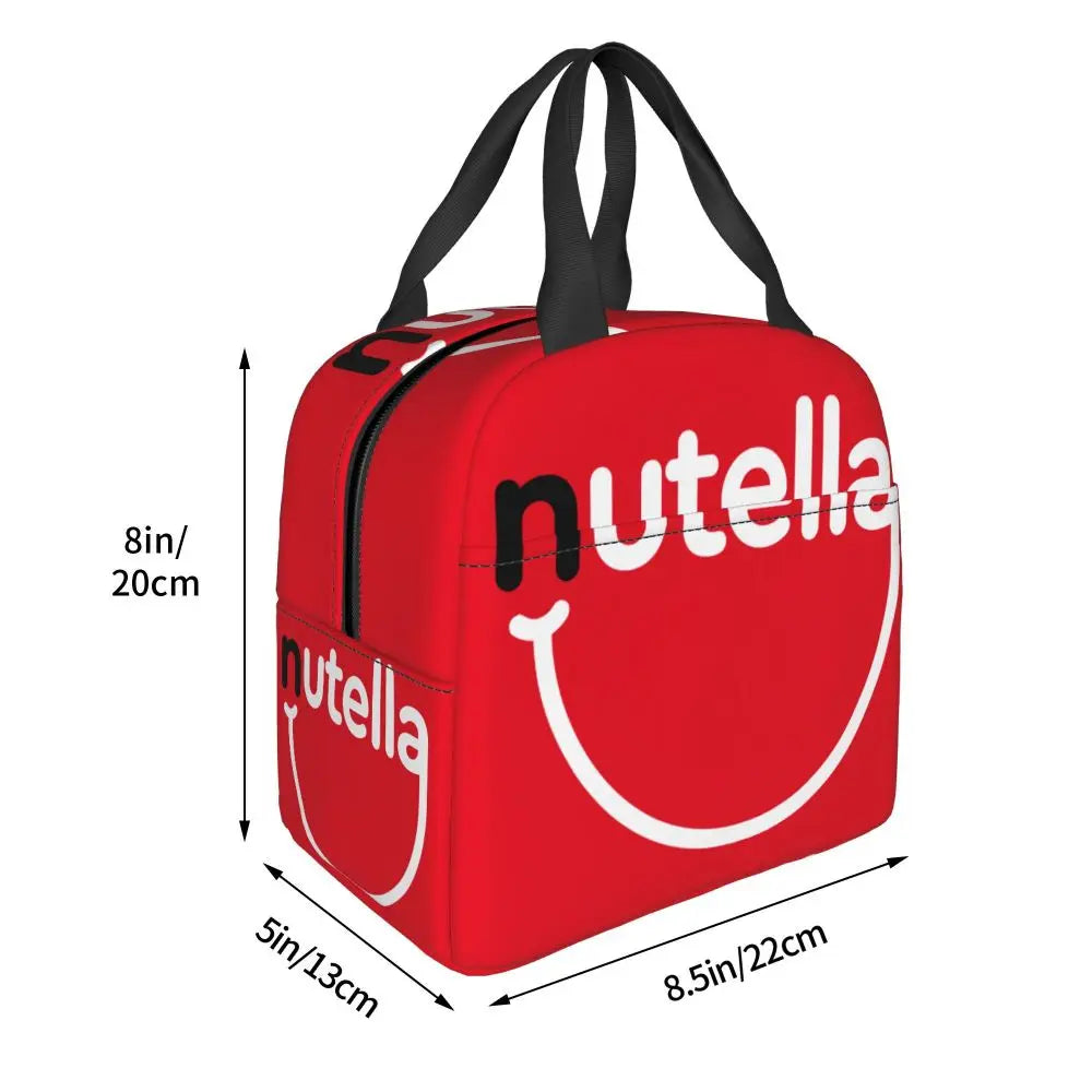 Custom Italy Nutellas Thermal Insulated Lunch Bag Women Portable Lunch Container for Outdoor Picnic Storage Food Box