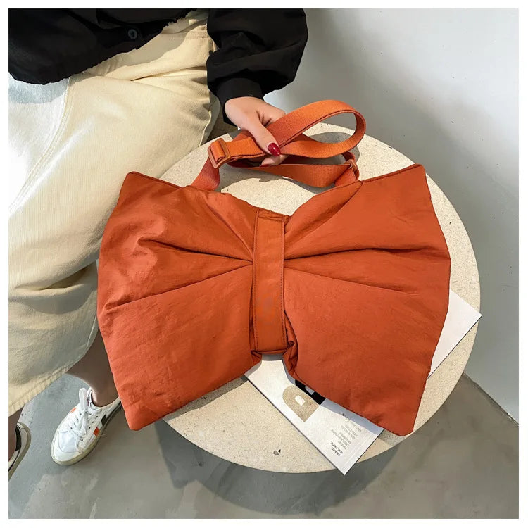 Soft Nylon Women's Portable Shoulder Bag Large Capacity Female Commute Crossbody Bags Simple Design Ladies Tote Purse Handbags