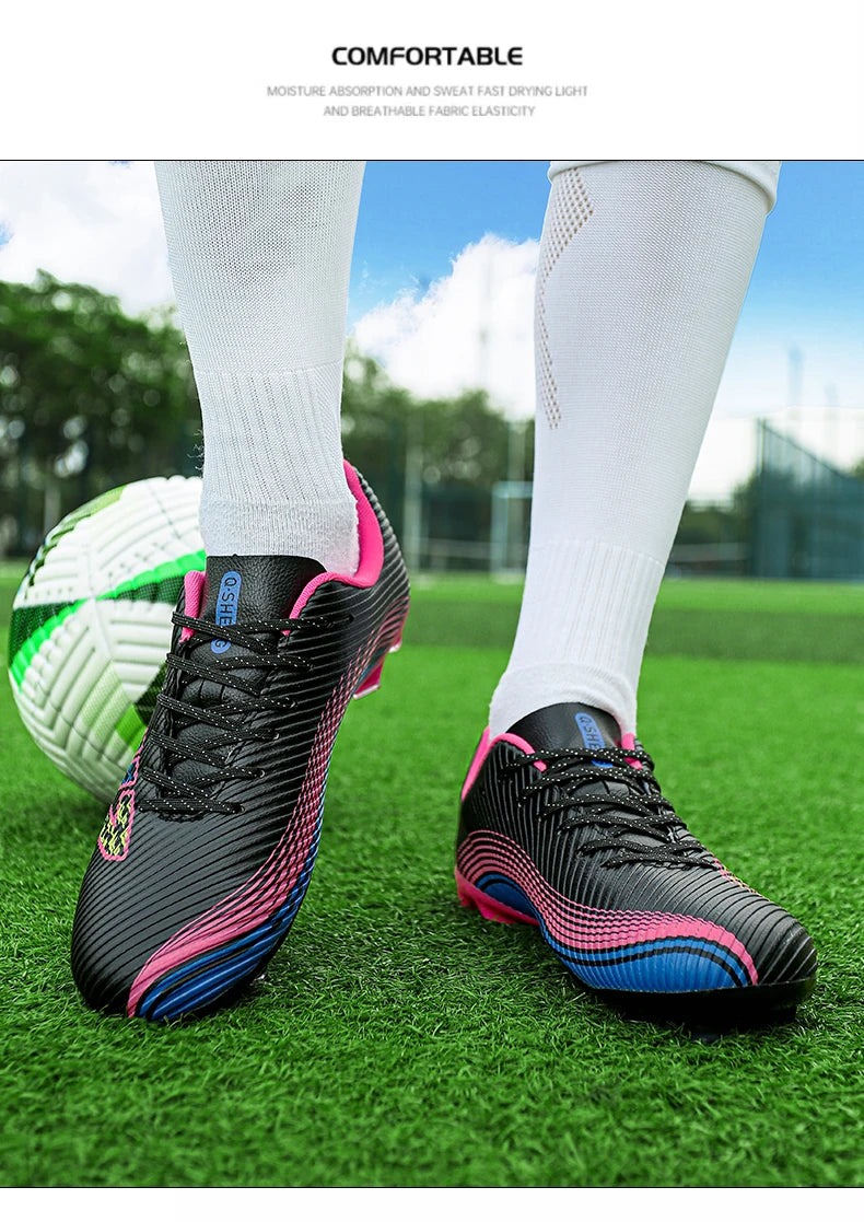 New Boy Girl  Professional Soccer Shoes Ultralight Match Training Shoes Non-Slip Cleats Grass Drop Shipping Boys Football Boots