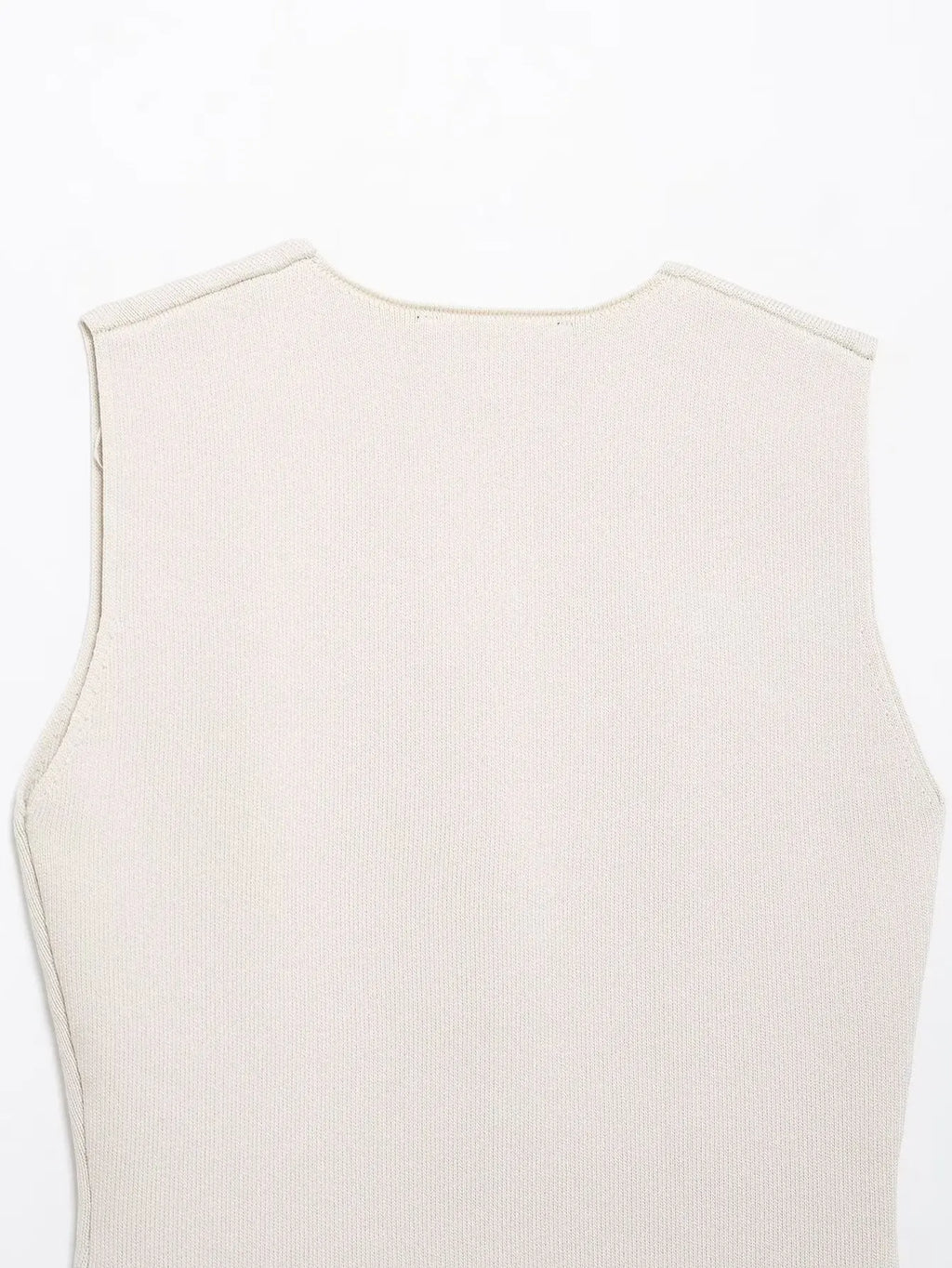 HH Women 2 Piece Set Fashion Button Sleeveless V-Neck Knitted Vest Top+Chic Splicing High Waist Zipper Ankle-Length Skirt