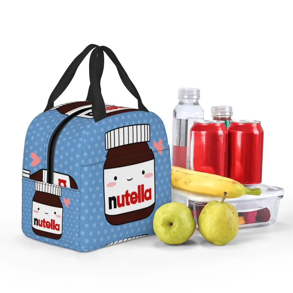 Custom Italy Nutellas Thermal Insulated Lunch Bag Women Portable Lunch Container for Outdoor Picnic Storage Food Box