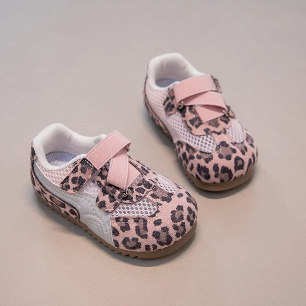 Kid's Sneakers Summer Sport Shoes For Children Mesh Breathable Leopard Boy's Girl's Running Footwear Anti-slippery Ergonomics