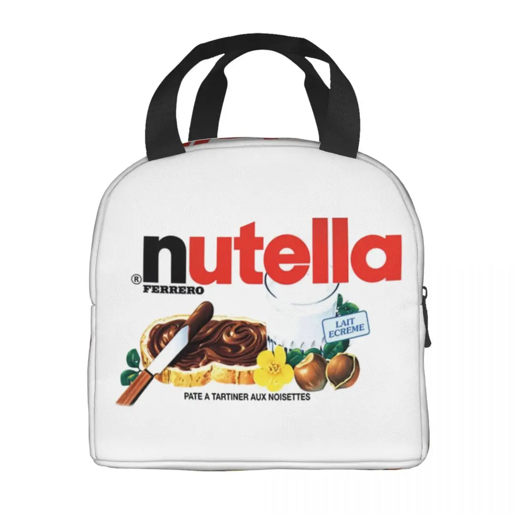 Custom Italy Nutellas Thermal Insulated Lunch Bag Women Portable Lunch Container for Outdoor Picnic Storage Food Box