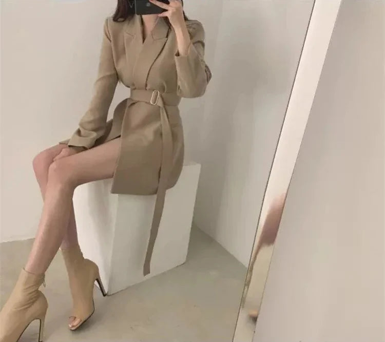 Women's Blazers New in Outer wears New in Casual Temperament High Quality Jacket Ladies Tops White Official Blazer Women
