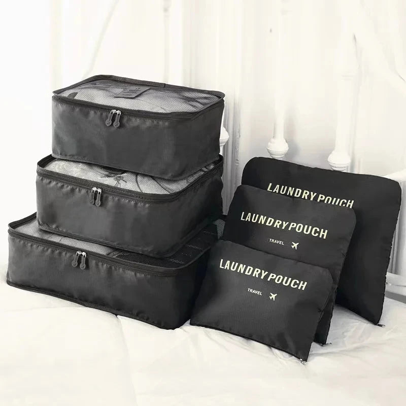 Travel 6-piece Storage Bag Set, Travel Luggage Sorting Bag, Clothing Packaging Bag, Breathable and Moisture-proof Storage Bag