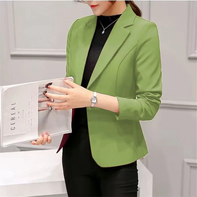 Women's Blazer 2025 Red Long Sleeve Blazers Pockets Jackets Coat Slim Office Lady Jacket Female Tops Suit Blazer Femme Jackets