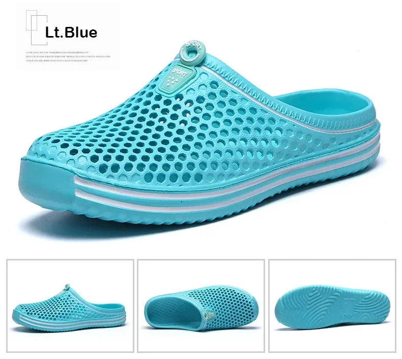 Men Shoes Beach Slippers Unisex Hollow Out Casual Women Beach Sandal Flip Flops Shoes Non-slip Size 36-45 Mens Slippers