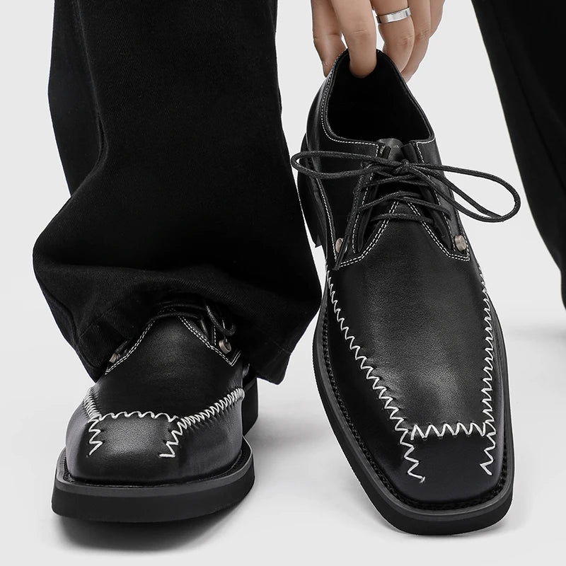 Hot Selling Men's Genuine Leather Shoes Europe America Thick Soled Wedding Shoes for Groom Fashionable Men's Business Shoes