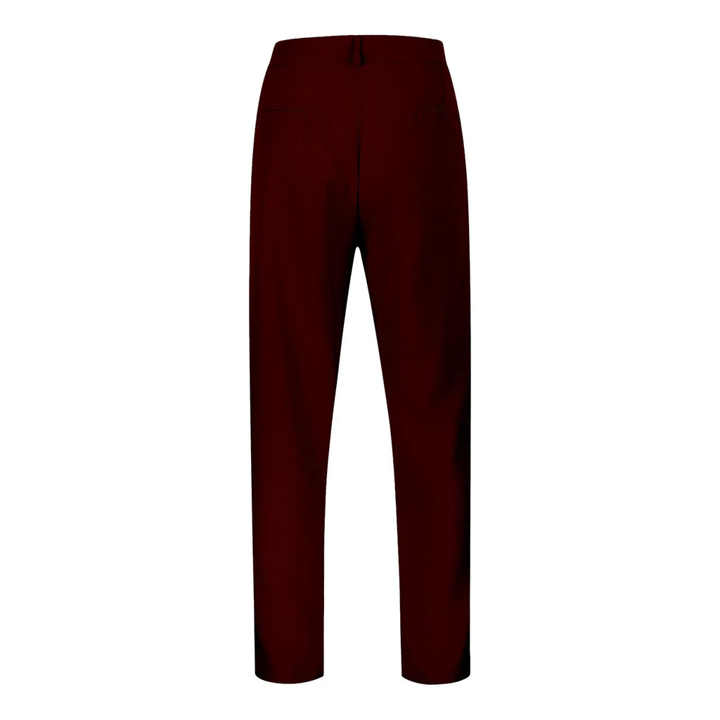 Men's Suit Trousers Fashionable Straight Leg Breathable Casual Pants Pure Color Pocket Trousers Daily Wear Comfortable Fit
