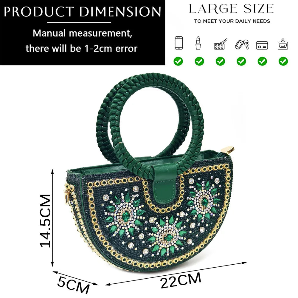 Nigeria Fashion Rhinestone-encrusted Ladies Party Shoes And Special bags High Heels And Dual Purpose Bag Women's Shoes