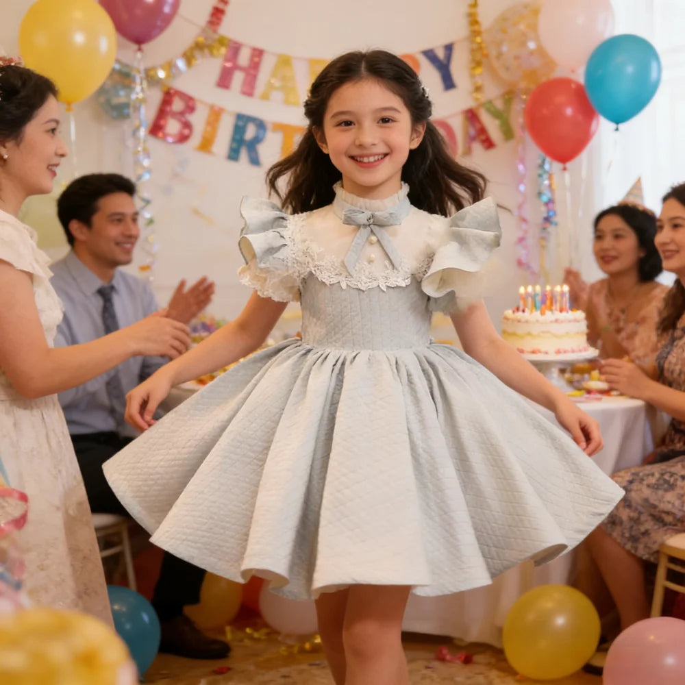 Girls Princess Party Dress Flower Girl Wedding Birthday Evening Reception Formal Wear Clothes Pageant Gown Kids Host Performance