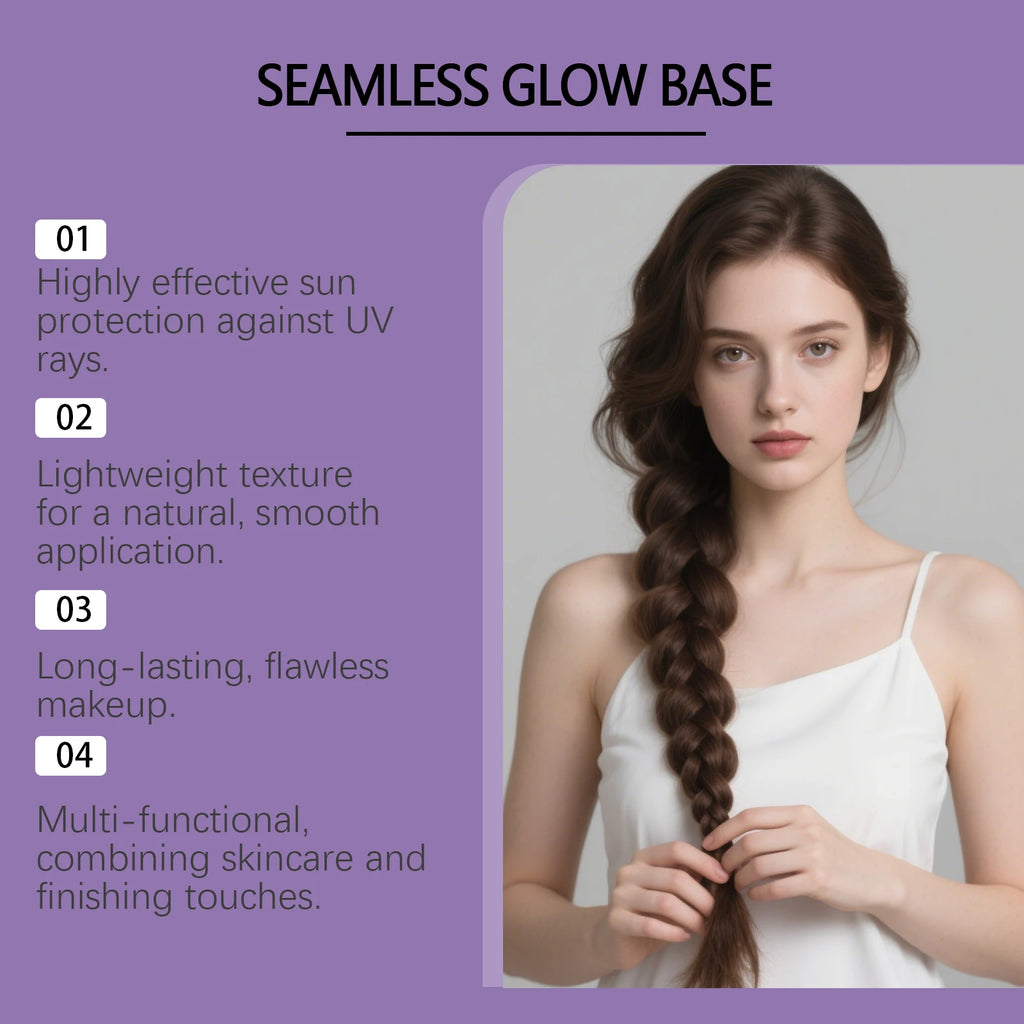 SPF50+ Sunscreen Primer Makeup Base with Niacinamide Panthenol Invisible Face Sun Protection Cream Broad Spectrum Moisturizer