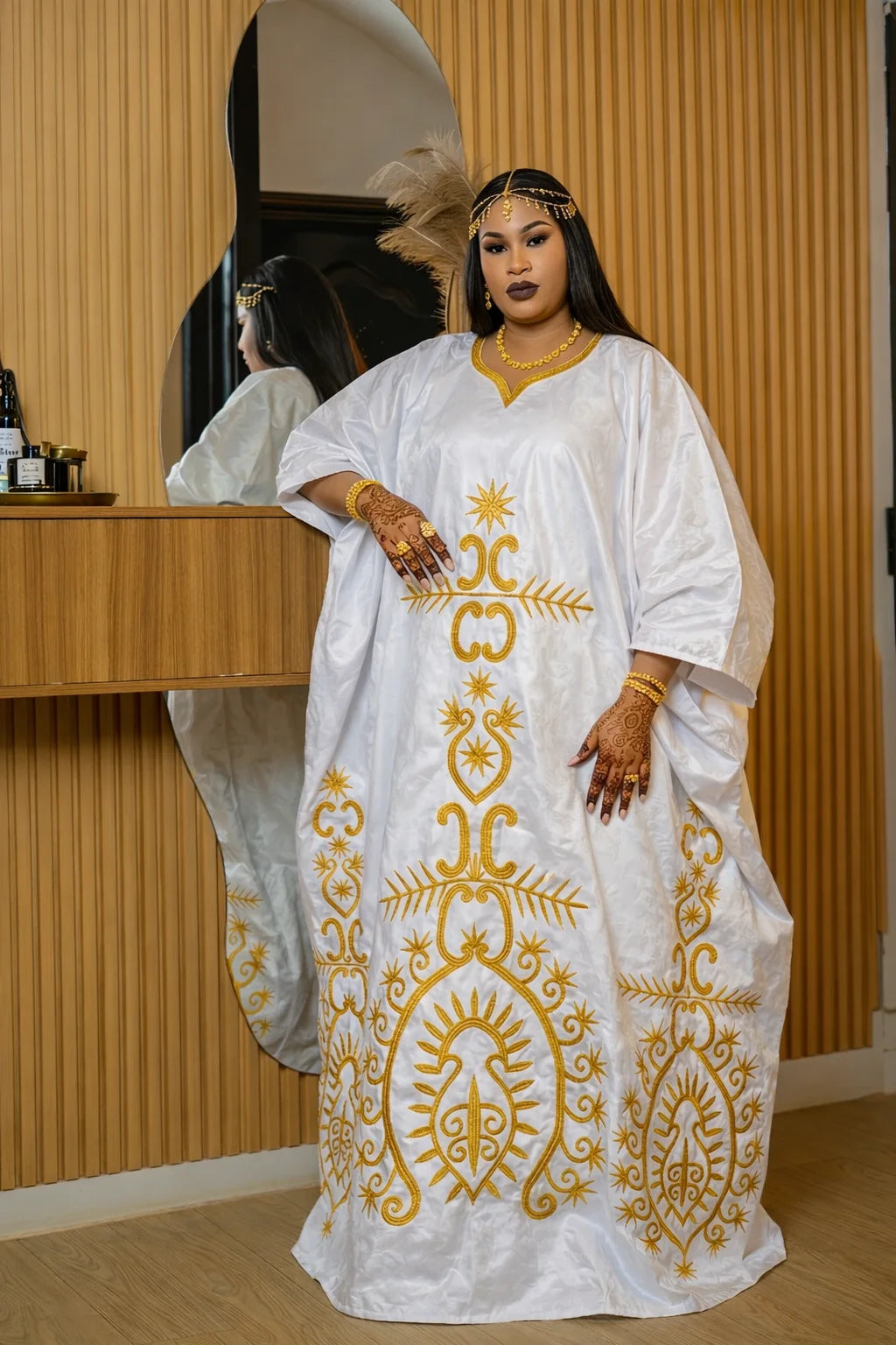 White And Gold African Women Bazin Riche Boubou Dress Original Nigeria Basin Rich Wedding Party Dashiki Gown Shining Robe