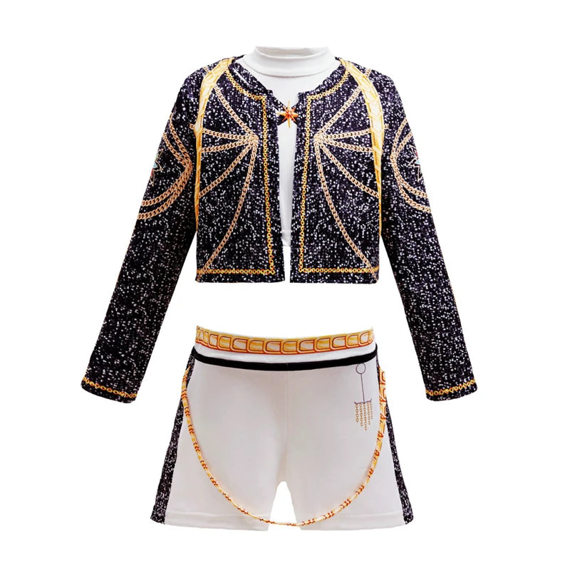 Girls 3 Piece Set Cosplay Costume Fashion Clothes Girls Stage Performance Dress Up Uniform Children Carnival Show Party Costumes