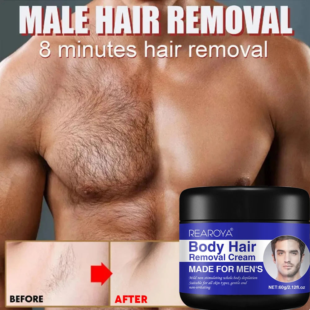 Men'S Painless Hair Removal Cream Mild Non Irritating Hair Removal Cream Body Arm Armpit Leg Gentle Refreshing Hair Removal