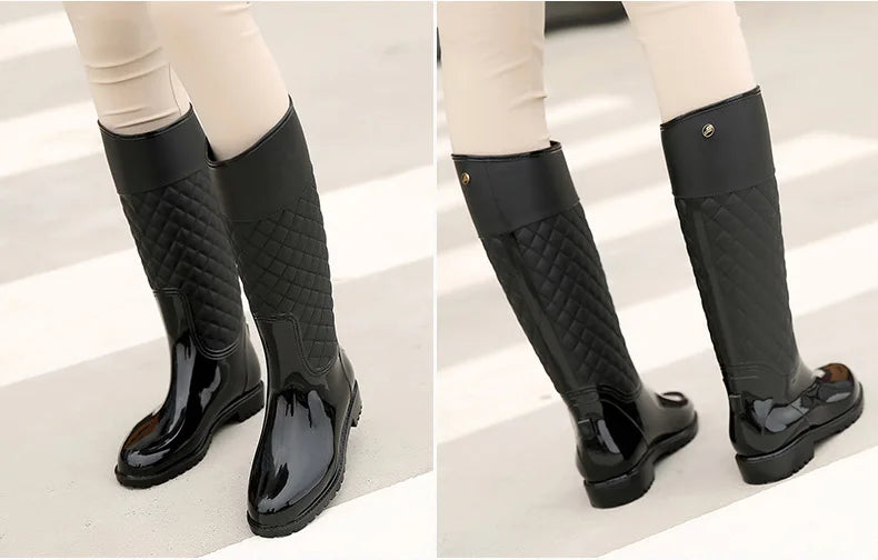 2023 New Women Rain Boots Lady Rain Water Shoes Ourdoor Rainboots  Italianate Pvc Rubber Rainboots Lady Waterproof Shoes