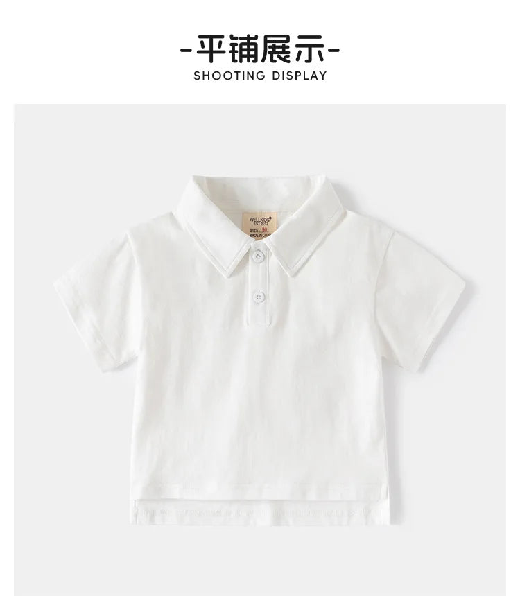 Toddler Boys Polo T-shirts Kids Tops Tees Summer Children's Clothes Cotton Blend