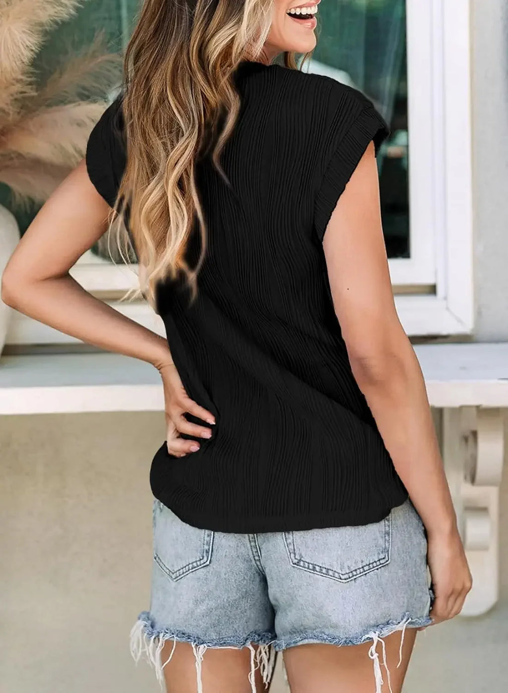 2025 Summer New Womens t-shirt Short Sleeve Textured Tops Crewneck Knit Solid Loose Casual Basic T Shirts Tee Blouses