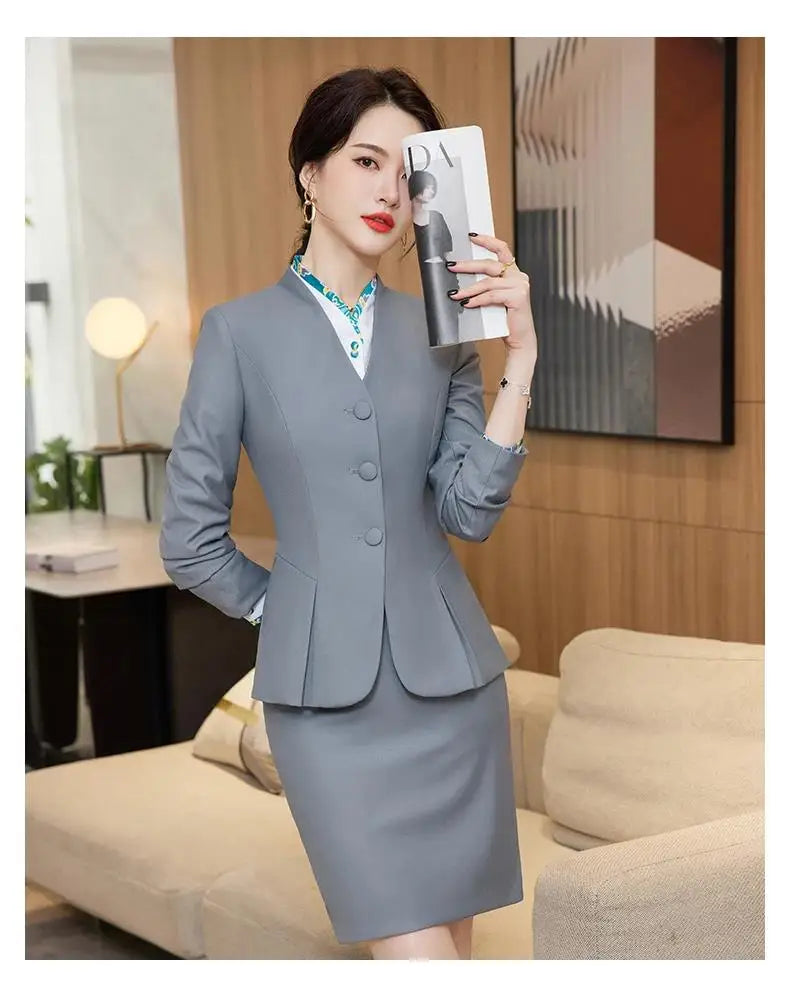 Women Business Skirt Suits Spring Formal Uniform Styles Blazers Feminino for Women Professional Office Work Wear Outfits Set