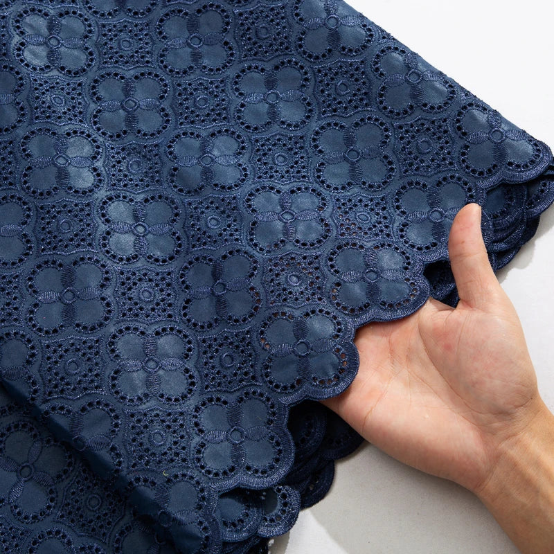 Smooth African Cotton Lace Fabric 5 Yards 2025 Swiss Voile High Quality Nigerian Cotton Lace Fabric For Sew Diy Men Cloth F3808