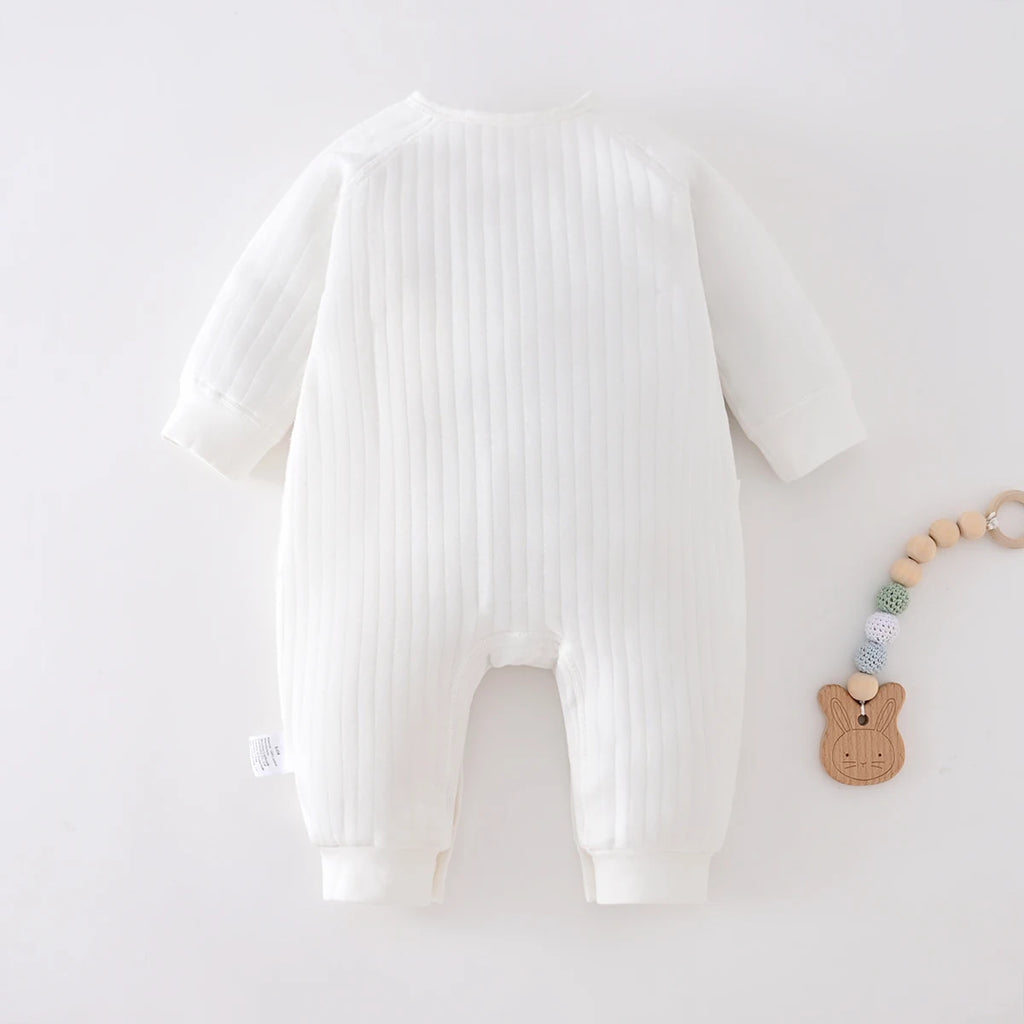 Somenie Boys Girls Bodysuit Newborn Winter Onesie Clothes Cotton Toddler Home Wear  0-6M Thickened Spring and Autumn Clothing