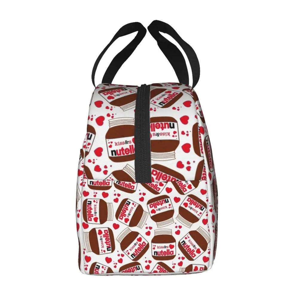 Custom Italy Nutellas Thermal Insulated Lunch Bag Women Portable Lunch Container for Outdoor Picnic Storage Food Box