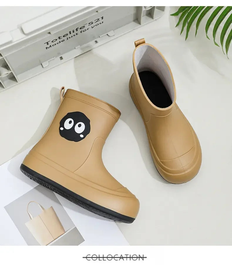 New Women's Cover Foot High Top Flat Sole Rain Shoes Soft Bottom Non Slip Waterproof Oil Resistant Work Shoes Fishing Water Shoe