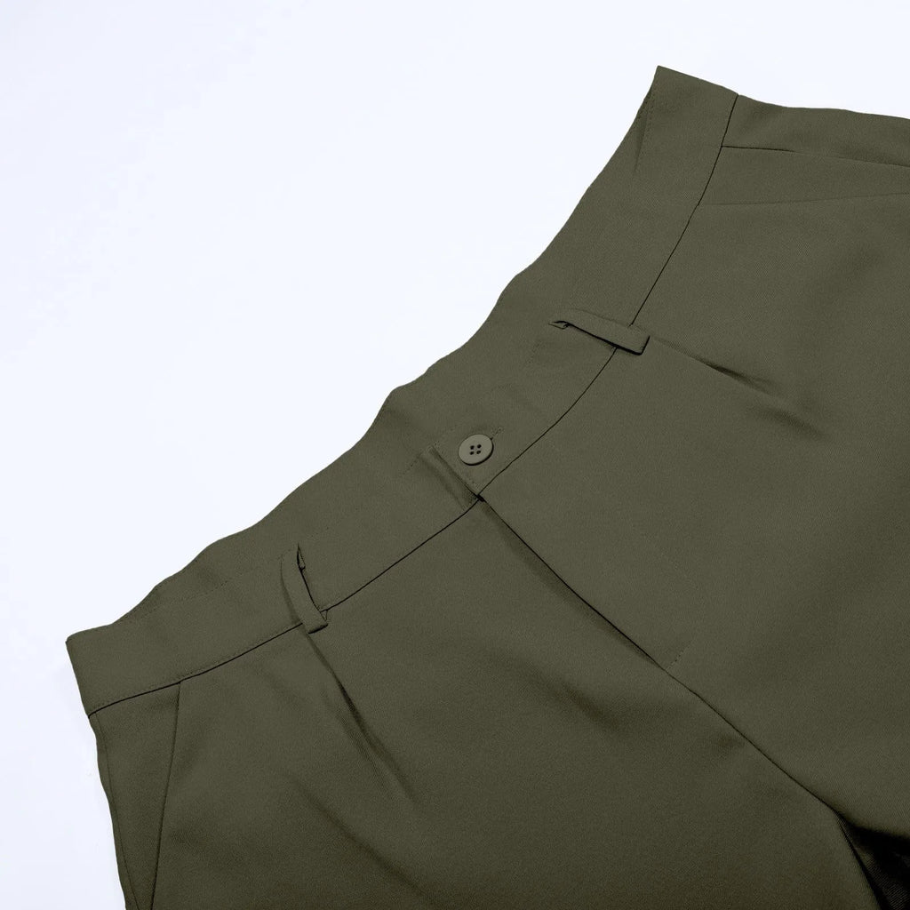 Men's Suit Trousers Fashionable Straight Leg Breathable Casual Pants Pure Color Pocket Trousers Daily Wear Comfortable Fit