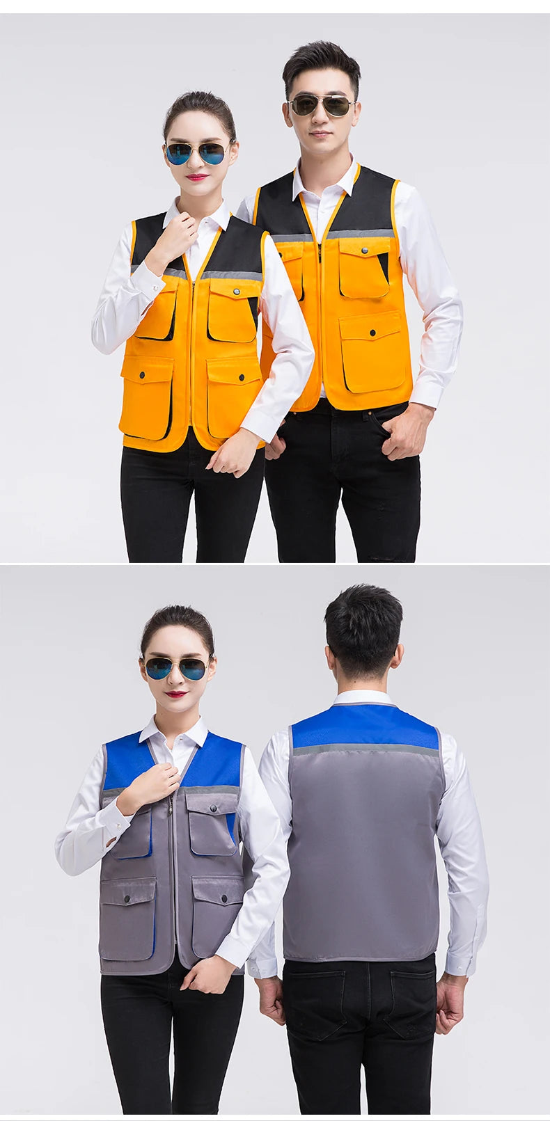 Men's Outdoor Vest Hiking Fishing Hunting Photography Multi-Pockets Multi-Function Maintenance Worker Waistcoat Print Logo
