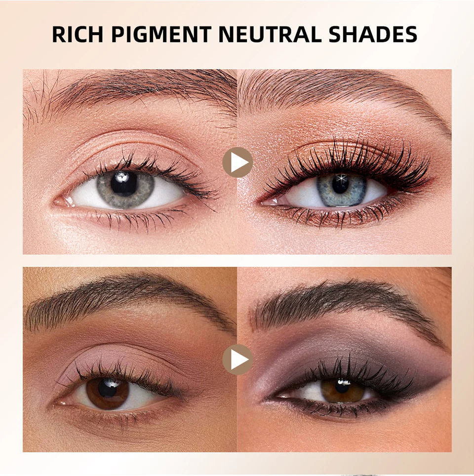 Eyeshadow Palette With Brush Set Long-Lasting Rich Pigment Natural Shades Matte Nudes Eyeshadow Powder Palette Women's Makeup