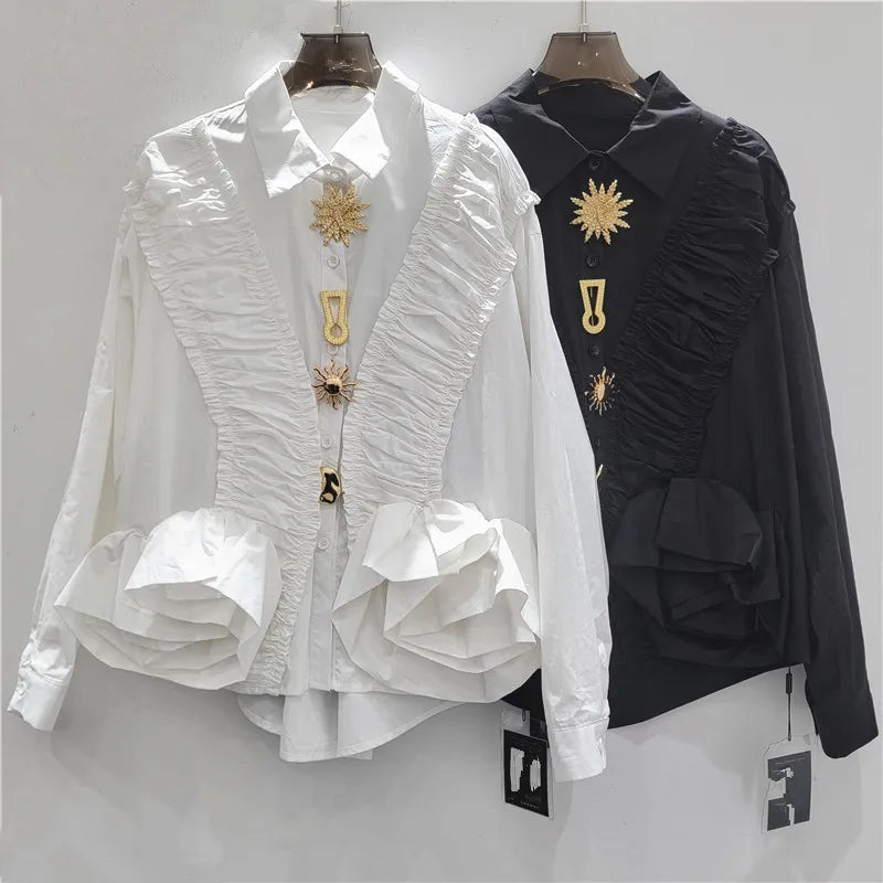 2026 Blusas Mujer De Moda Vintage Long Sleeve Loose Shirts Women Clothing Japanese Blouses Tunic Folds Ruffles White Blouse Tops