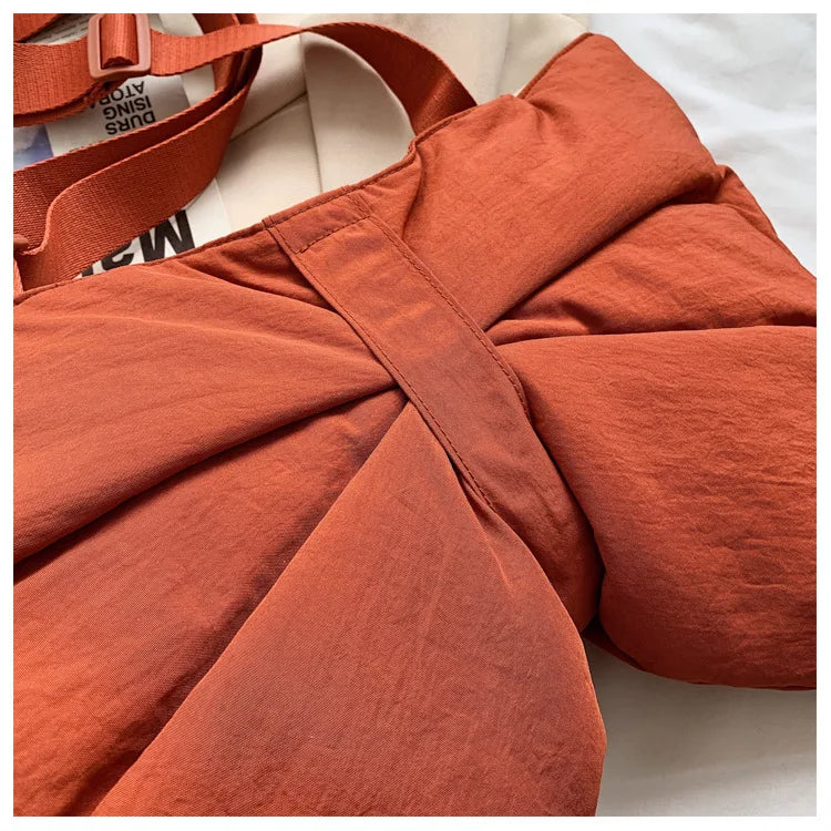 Soft Nylon Women's Portable Shoulder Bag Large Capacity Female Commute Crossbody Bags Simple Design Ladies Tote Purse Handbags